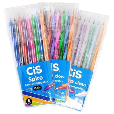 Imagem de Caneta Spiro CiS Colorida Glow Clean - 24 Cores