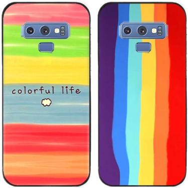 Imagem de 2 peças colorido vida arco-íris impresso TPU gel silicone capa de telefone traseira para Samsung Galaxy All Series (Galaxy Note 9)