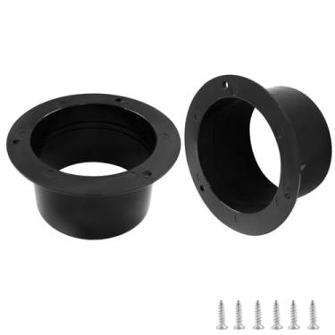Imagem de Unlorspy 2 peças conector de duto preto, 75 mm/3 polegadas ABS tubo reto flange duto de ar, conector de duto de ventilação de plástico aquecimento sistema HVAC