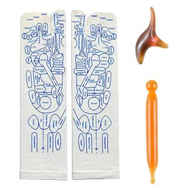 Imagem de Meias de reflexologia de acupressão com ferramenta de massagem de ponto de gatilho, meias de reflexologia para massagem nos pés para mulheres e homens, meias de reflexologia para pés com ferramentas d