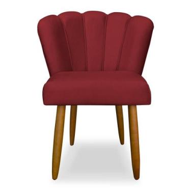 Imagem de Cadeira para Penteadeira Quarto Modelo Flor - Balaqui Decor, Vermelho