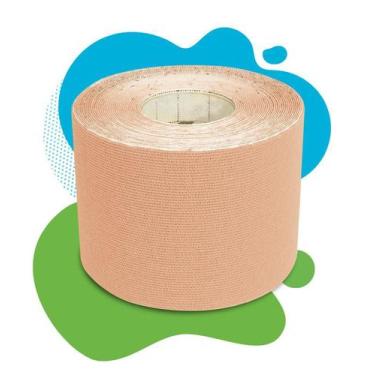 Imagem de Bandagem elástica  Muscle Fix 5x500cm - Rolo Bege  Multilaser