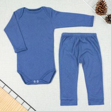 Imagem de Conjunto longo infantil body e calça azul - Era Uma Vez, 18M