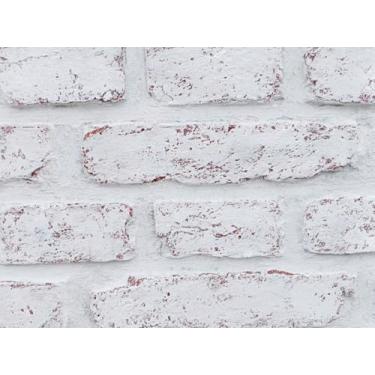 Imagem de Painéis de tijolos falsos, painel de parede de revestimento de tijolo falso, placa de fibra de vidro, folheados de tijolo fino para decoração de parede interna e externa (VB, lavagem branca, amostra)