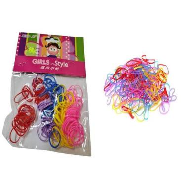 Imagem de Kit 120 Xuxinhas Elástico Cabelo Silicone Colorida penteado - Lynx pro