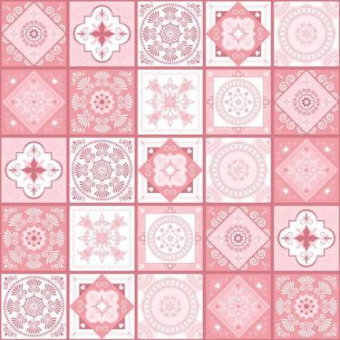 Imagem de Adesivo de Azulejo Hidráulico Rosa 10x10cm 200un - Quartinhos