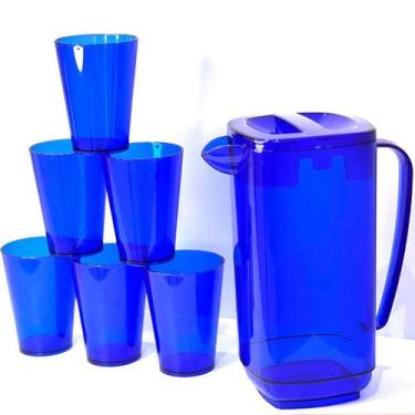 Imagem de Conjunto C/6 Copos 220ml e C/1 Jarra 1,8L Linda de Acrílico - Maior Ve
