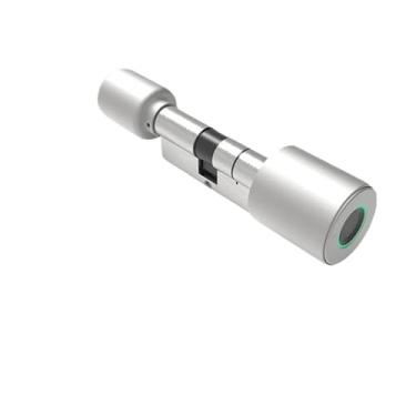 Imagem de Fechadura de cilindro eletrônico tuya 90mm tamanho ajustável impressão digital biométrica ble app bloqueio de segurança-proteção casa fechaduras de porta inteligentes(Silver with gateway,35 and 35 to