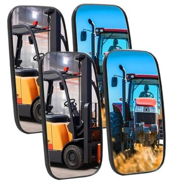 Imagem de Ourbest Espelhos Retrovisores Retangulares Universais para Trator, Escavadeira, Caminhão Basculante e Caminhão, 23 x 13,5 cm, Preto