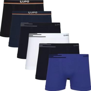 Imagem de Kit Com 6 Cuecas Boxer Lupo Microfribra Sem Costura Adulto Box Masculina 436