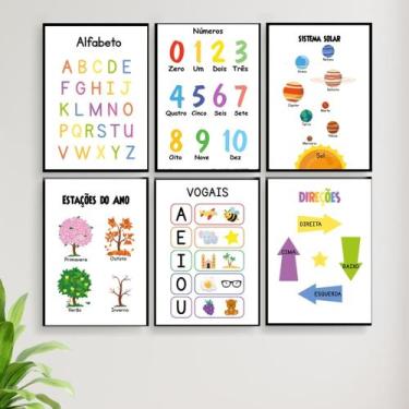 Imagem de Kit 6 Quadros Pedagogicos Educativos Escola Brinquedoteca - CAMALEÃO D
