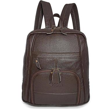 Imagem de Mochila Feminina Slim Compacta De Couro Para Notebook 14``