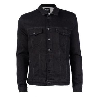 Imagem de Jaqueta Jeans Masculina Max Denim Tradicional Premium Preto, Preto, G