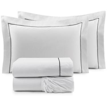 Imagem de Roupa de Cama Solteiro King Glass Clean Algodão 200 Fios 03 Peças  - B