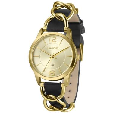 Imagem de Relógio Lince Feminino Dourado 38mm Resistente à Água