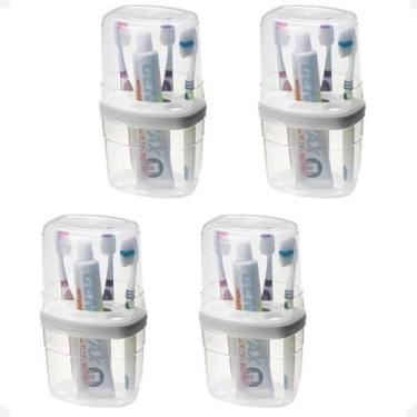 Imagem de Kit 4 Porta Escovas e Pasta de Dente Organizador Multiuso - Nitron