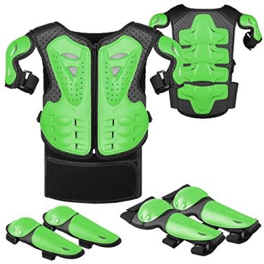 Imagem de JUSTDOLIFE Equipamento Para Motociclista Jovem, 5 Peças De Jaqueta De Proteção Para Braço De Motocicleta, Armadura De Motocicleta Infantil Com Joelheiras, Cotoveleiras, Protetor De Peito, Corrida, Pa