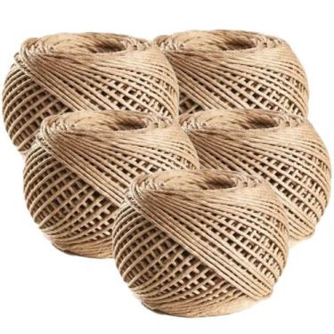 Imagem de Kit Com 5 Un Fio Cordão Barbante Rami 2mm Rolo 100g Sisal Aprox 90mts 