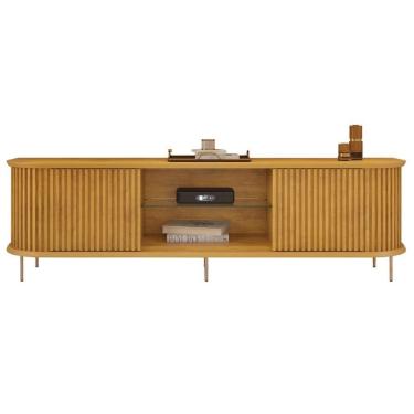 Imagem de Rack Para Sala Bancada De 75 Pol 218cm Ripado World D04 Cedro - Mpozenato