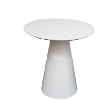 Imagem de Mesa Lateral Cone Redonda 51 Cm Laqueada Branco