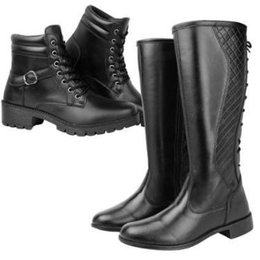 Imagem de Kit 2 Pares Bota Montaria E Coturno Tratorado Feminino Elegante E Versátil-Feminino