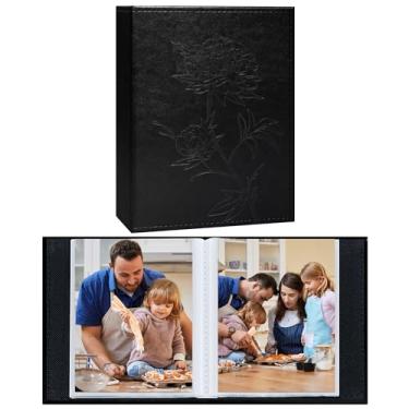 Imagem de Vienrose Álbum De Fotos Pequeno, Pacote Com 2, Capa Couro Vegano, Cada Um 26 Bolsos, Comporta 52 Verticais 4×6, Para Família, Casamento, Bebê, Aniversário (Preto)