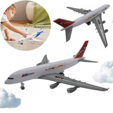 Imagem de Avião De Brinquedo Para Crianças Com Fricção Airbus A380 - Altimix