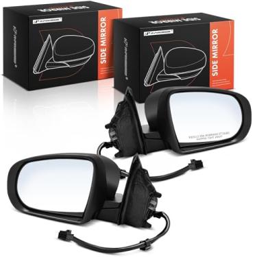 Imagem de A-Premium Par (2) Espelho retrovisor elétrico do lado do motorista e do passageiro - compatível com Jeep Compass 2014 2015 2016 2017 2018 - Espelho retrovisor externo externo preto dobrável manual não