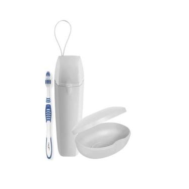 Imagem de Kit Viagem Porta Escova Dente e Saboneteira Branca - Mormino