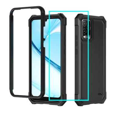 Imagem de Capa para BLU View 5 Pro com protetor de tela, capa de telefone Blu View 5 Pro frontal de silicone bumper fosco PC rígido proteção de corpo inteiro, capa à prova de choque de grau militar para Blu