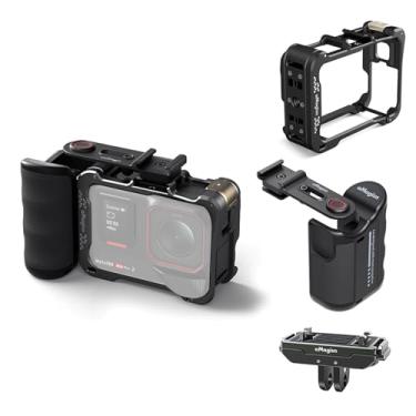Imagem de Rszfnjxry Kit de aderência Xplorer (aderência da câmera, gaiola e suporte de liberação Quicke) para Insta360 Ace Pro 2/Ace Pro/Ace Suporte estendido com botão de obturador ajustável (modelo