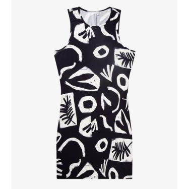 Imagem de Vestido Plus Size Estampado Infinita Cor Preto, G3, Preto