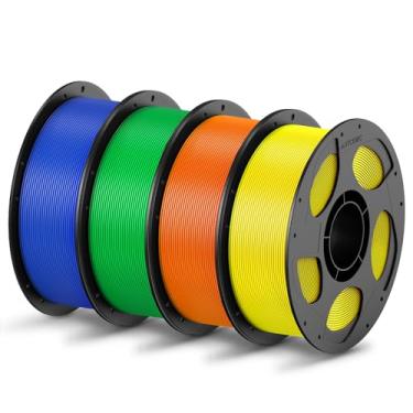 Imagem de ANYCUBIC Filamento Pla 1,75 Mm, Impressão 3D Rfid Com Precisão Dimensional De +/- 0,02 Carretel Reutilizável 1 Kg (2,2 Lbs), 4 Azul + Verde Laranja Amarelo