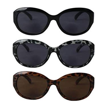 Imagem de Hyyiyun Óculos De Sol Femininos Grandes, Estilo Olho Gato, Vintage Jackie, 3 Pares