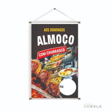 Imagem de Banner Almoço com churrasco BA 526 medida 45x70 cm arte Pronta
