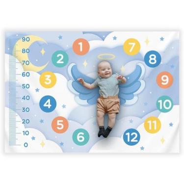 Imagem de Cenario Mesversario Tapete Unissex Menino e Menina Painel de Fotos Com