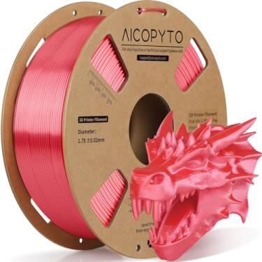 Imagem de AICOPYTO Filamento De Seda Vermelha Pla 1,75 Mm, Bobina 1 Kg Para Impressora 3D (2,2 Libras), Probabilidade Precisão Dimensional +/- 0,02 Adequado A Maioria Das Impressoras Fdm.