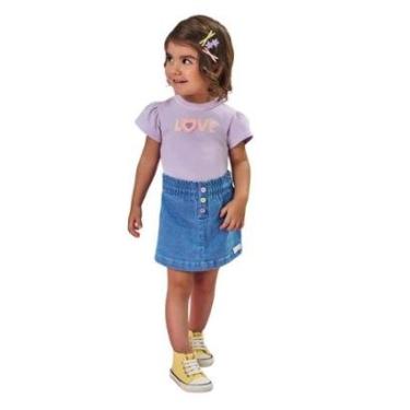 Imagem de Kukie Conjunto Blusa e Short Saia Jeans-Feminino