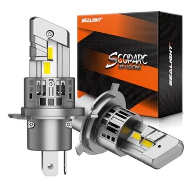 Imagem de SEALIGHT Lâmpadas LED H4/9003/HB2 de farol alto/baixo, 30000LM 900% super brilhante, tamanho de halogênio 1:1, branco frio 6500K, vida útil longa de 50.000 horas com ventilador de refrigeração, Plug