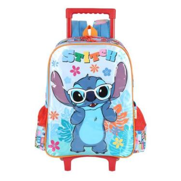 Imagem de Mochila Grande de Rodinha Disney Stitch Infantil Licenciada - Luxcel, 