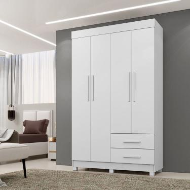 Imagem de Guarda Roupa Solteiro 4 Portas 2 Gavetas com Pés Copacabana New Benetil