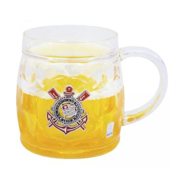 Imagem de Caneca Cerveja Corinthians Acrílico Bg 400Ml Brasão Metal
