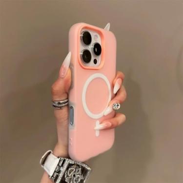 Imagem de Capa de celular 2 em 1 Candy Color para iPhone 17 Air 16 e 15 14 Plus 13 11 12 Pro Max, transparente, fosca e macia, cor escura