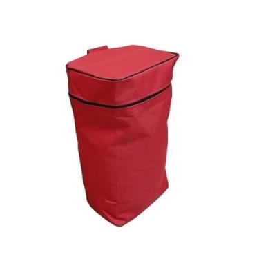 Imagem de Bolsa saco capa adaptada para carrinho de feira - Reforçada, funcional como bolsa de compras externas(Vermelho)