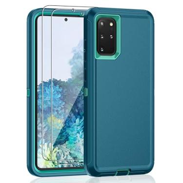 Imagem de Jshru Capa para Samsung Galaxy S23 com [2 unidades] protetor de tela HD, [grau militar] à prova de choque à prova de poeira/queda, 3 camadas, capa resistente para Galaxy S23 5G, verde