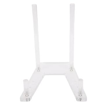 Imagem de AYNEFY Racks de Exibição de Mesa Nível de Altura Ajustável Transparente Mesa Expositor de Arte Livros Azulejos Pintados Cartões Fotos CD Cartões Postais Suporte de Exibição para Estante de Escritório Acrílico