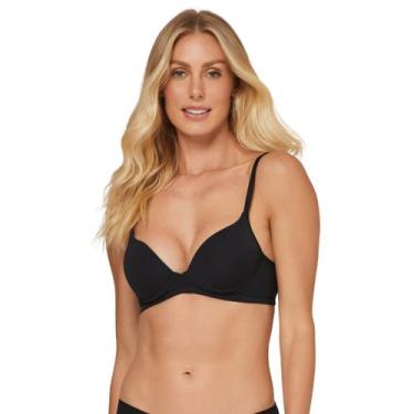 Imagem de Sutiã Feminino Meia Taça Com Bojo e Aro Em Microfibra Liebe, 44, Preto