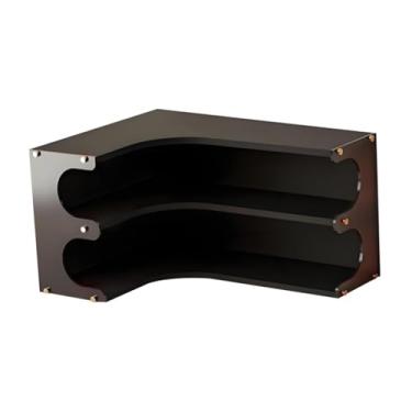 Imagem de Generic Organizador de mesa de canto com prateleira de madeira, suporte para canecas de café, organizador de de 2 níveis para sala de jantar, banheiro, Preto