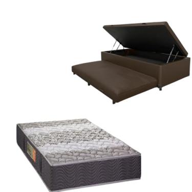 Imagem de Bicama Box Baú com Colchão de Espuma Orthopedic - Solteiro 88x188 (CORINO MARROM)