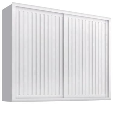 Imagem de Guarda Roupas Ripado Casal Com Espelho Interno 2 Portas de Correr 6 Gavetas Coliseu Branco Zanzini